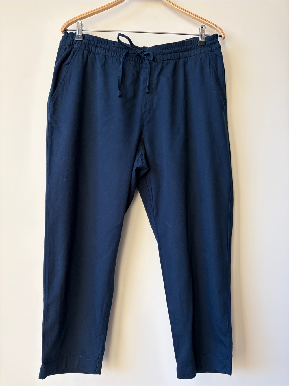 GAP Easy Pant in Deep Navy Straight-Leg Drawstring Crop Pants Women’s XL GUC